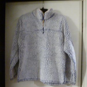 Cozy Blue Star Super Soft Blue w/ pink collar woman’s pullover Sz L